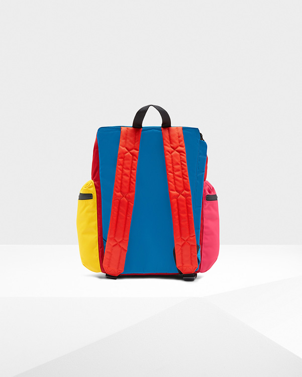  Hunter original colour block top clip backpack : military red