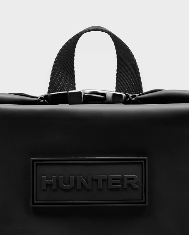  Hunter original top clip backpack - rubberised leather : black