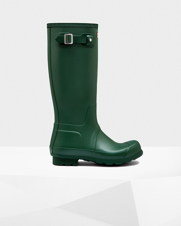  Hunter men's original tall wellington boots : hunter green