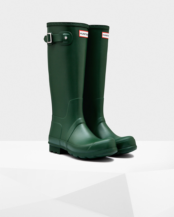  Hunter men's original tall wellington boots : hunter green