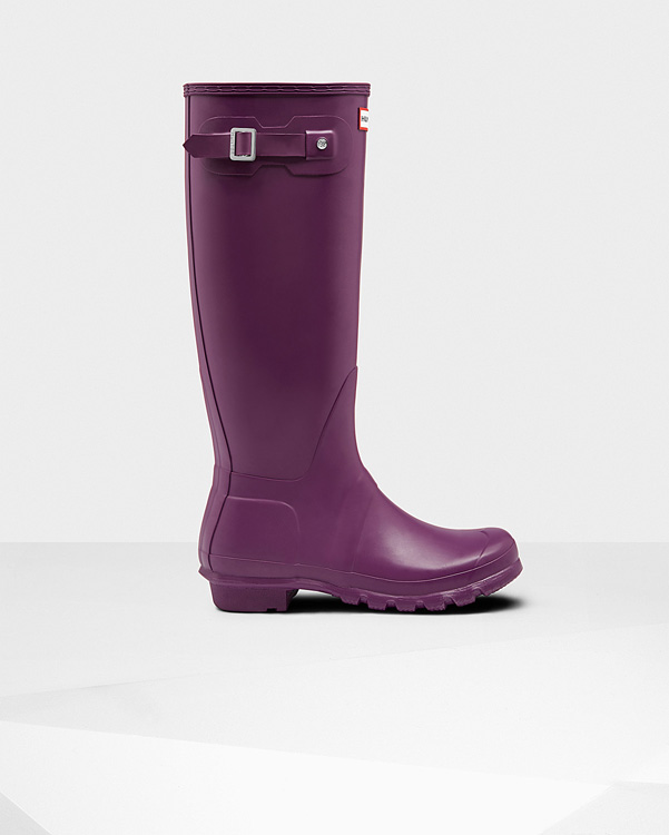  Hunter women's original tall wellington boots : violet