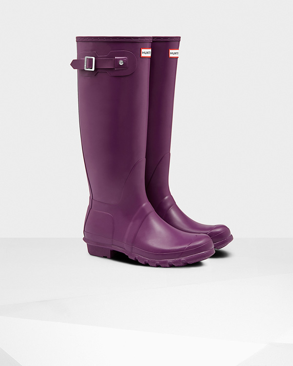  Hunter women's original tall wellington boots : violet