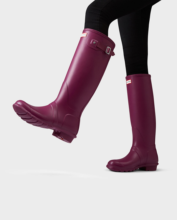  Hunter women's original tall wellington boots : violet