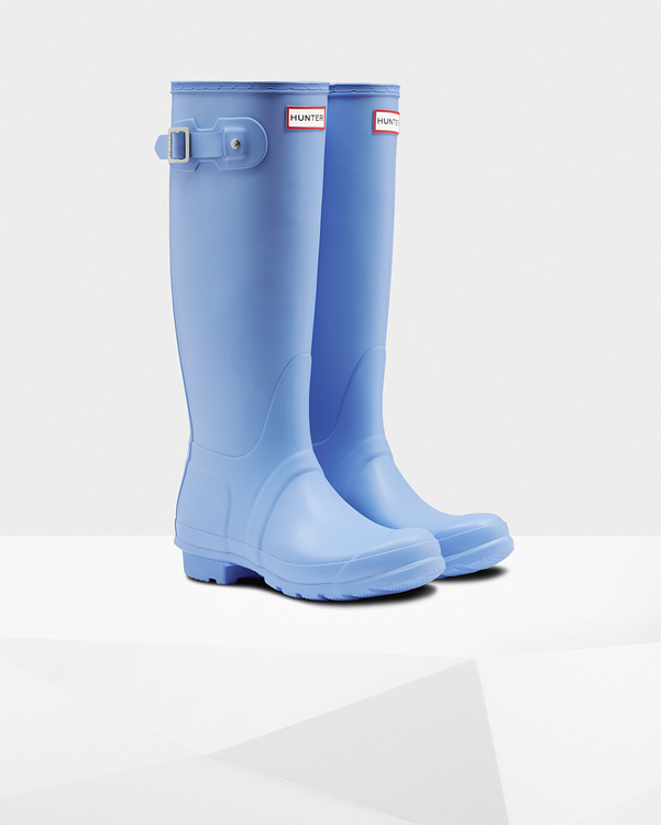  Hunter women's original tall wellington boots : vivid blue