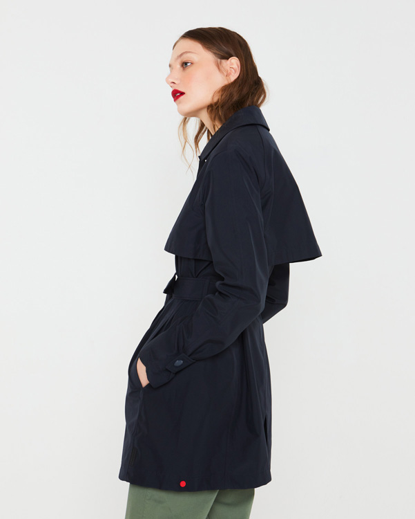  Hunter women's refined mid-length trench coat : navy