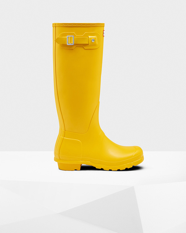  Hunter women's original tall wellington boots : yellow