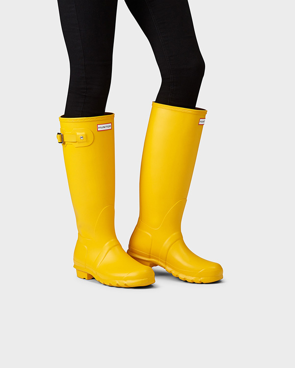  Hunter women's original tall wellington boots : yellow