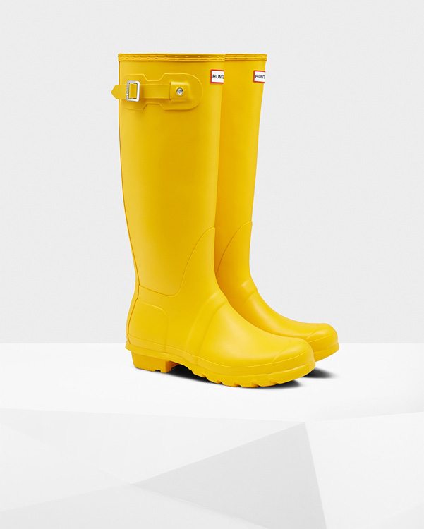  Hunter women's original tall wellington boots : yellow