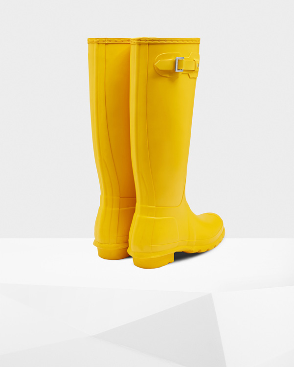  Hunter women's original tall wellington boots : yellow