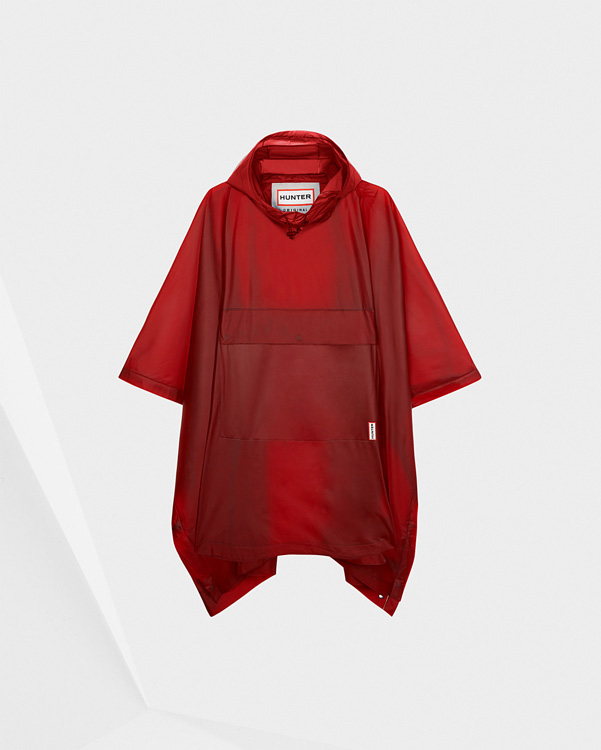  Hunter original vinyl poncho : military red