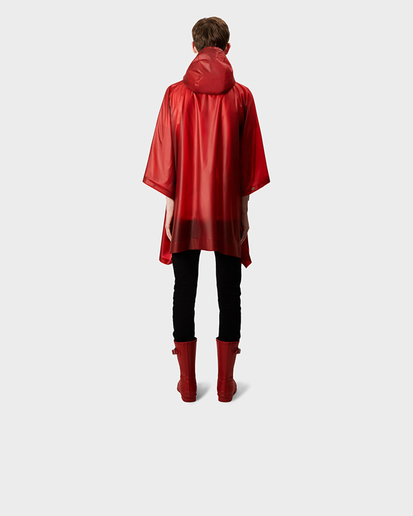  Hunter original vinyl poncho : military red