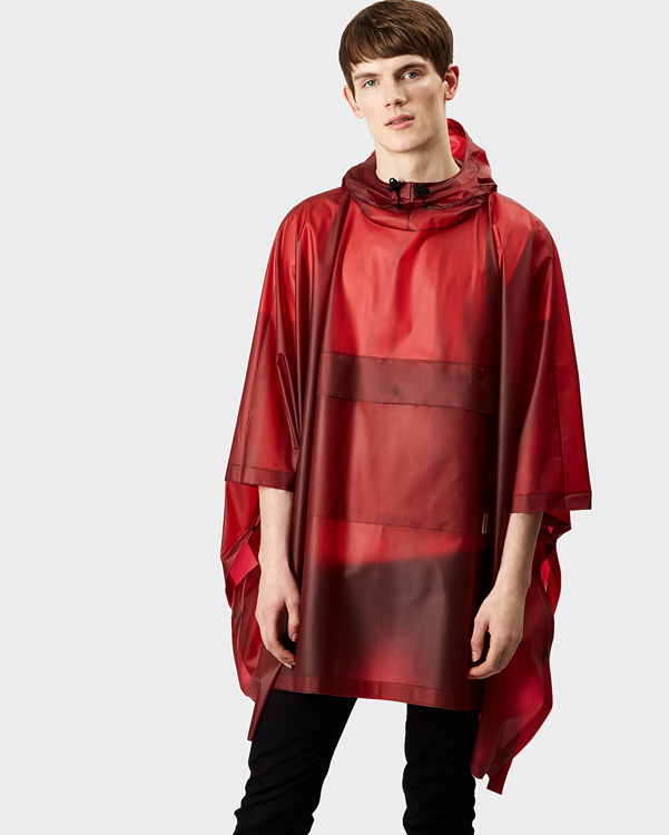  Hunter original vinyl poncho : military red