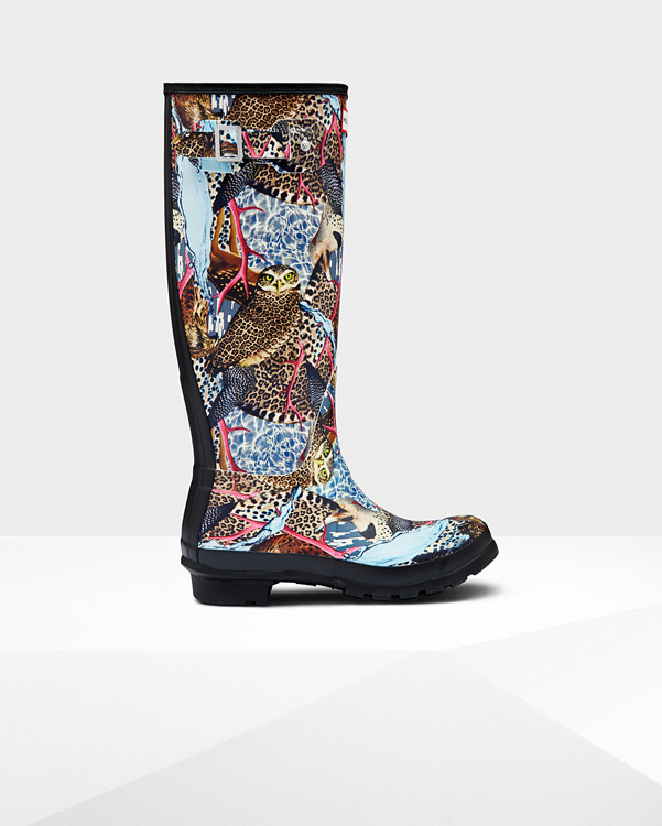  Hunter women's original hypernormal print tall wellington boots : hypernormal