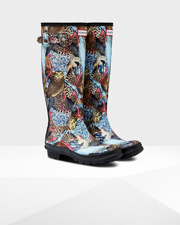  Hunter women's original hypernormal print tall wellington boots : hypernormal