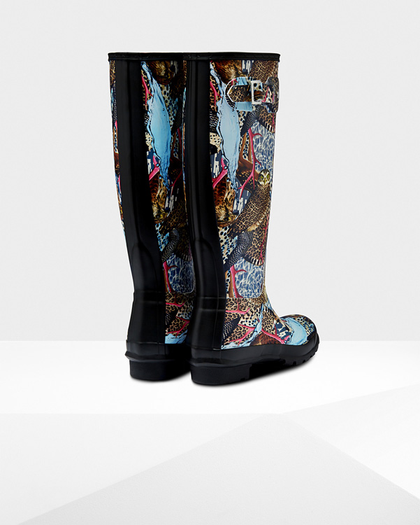  Hunter women's original hypernormal print tall wellington boots : hypernormal