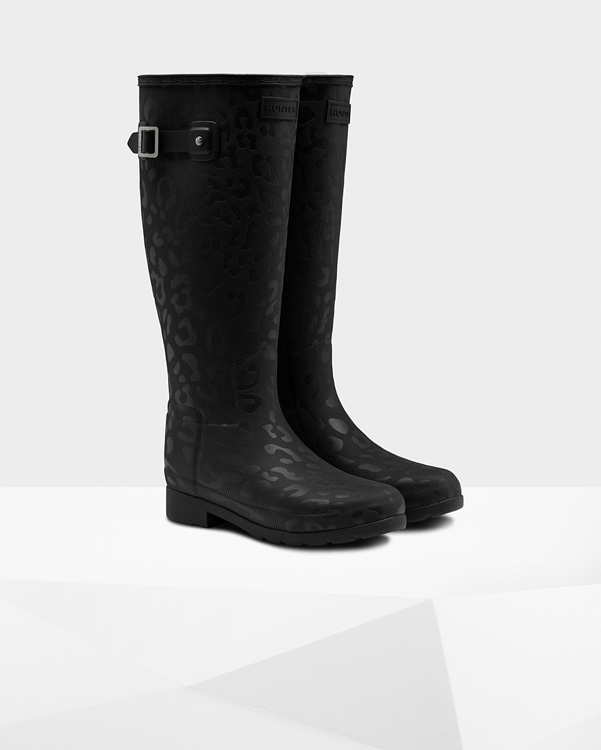  Hunter women's original insulated refined tall wellington boots : black