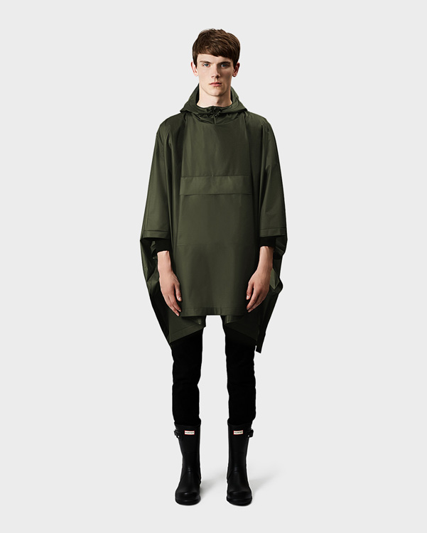  Hunter original vinyl poncho : dark olive