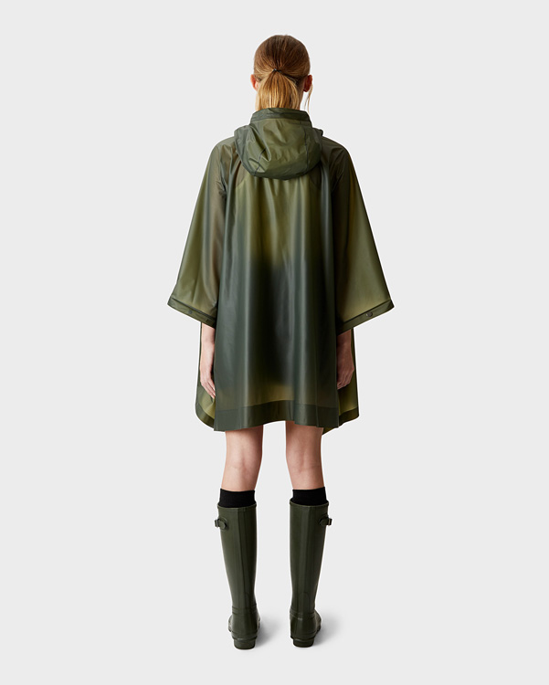  Hunter original vinyl poncho : dark olive