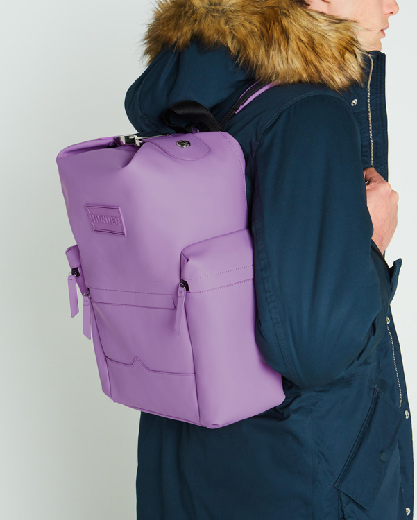  Hunter original top clip backpack - rubberised leather : thistle