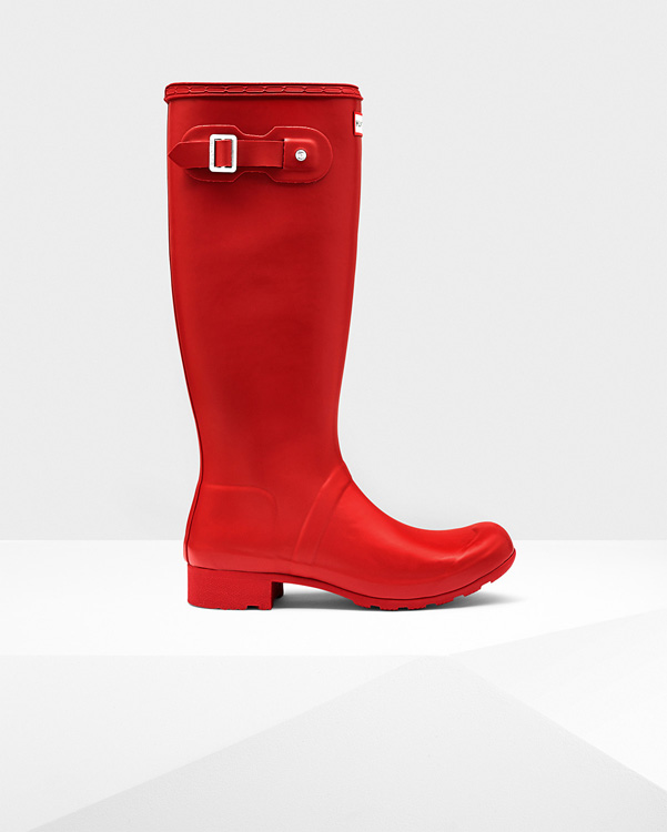  Hunter women's original tour wellington boots : military red