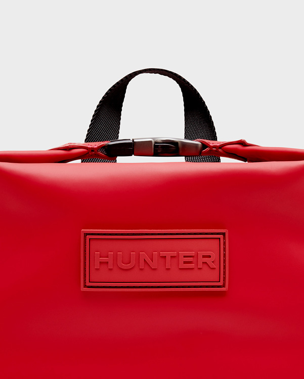  Hunter original mini top clip backpack - rubberised leather : military red