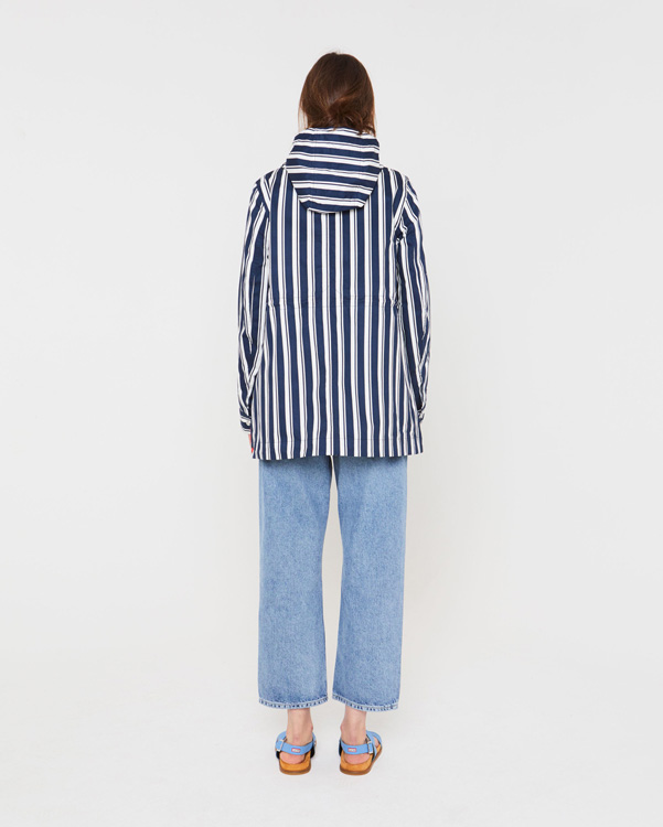  Hunter women's original cotton smock : navy/white stripe