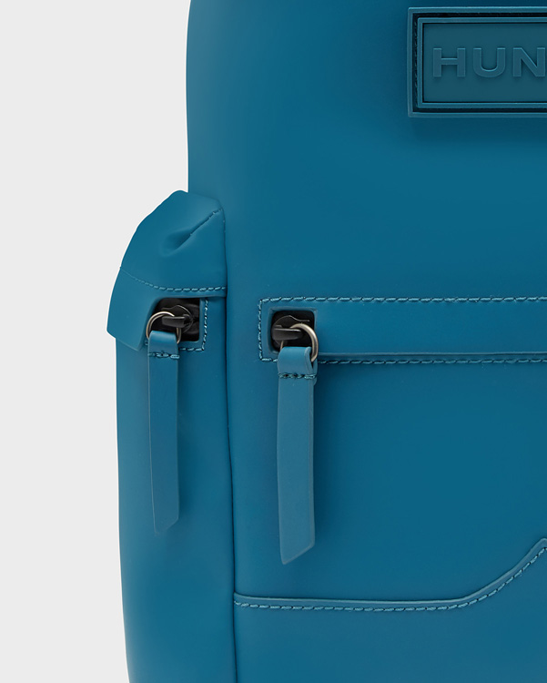  Hunter original mini top clip backpack - rubberised leather : ocean blue