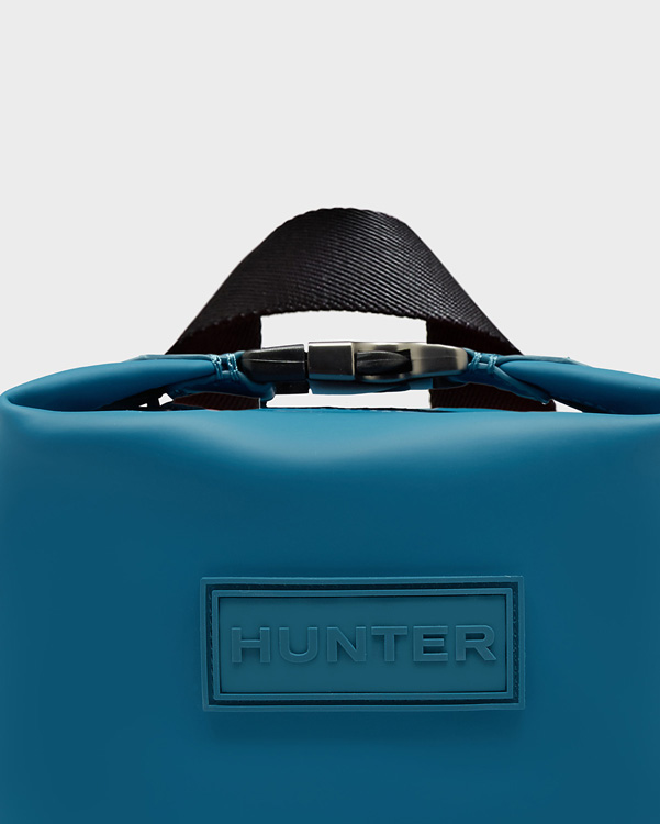  Hunter original mini top clip backpack - rubberised leather : ocean blue