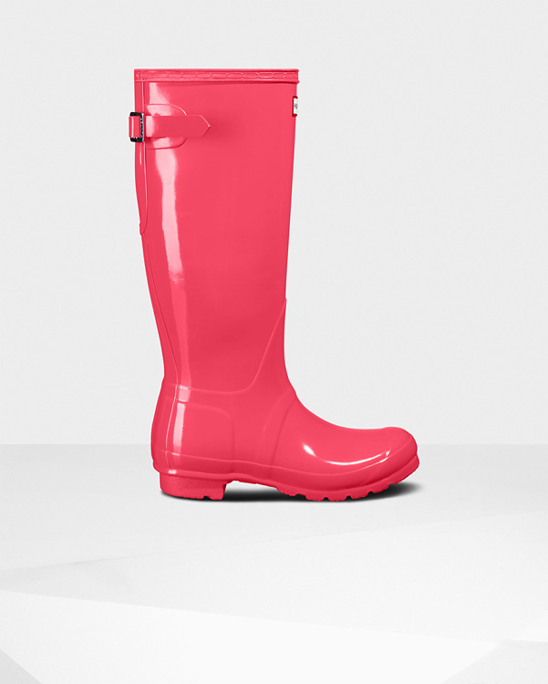  Hunter women's original tall adjustable gloss wellington boots : flare