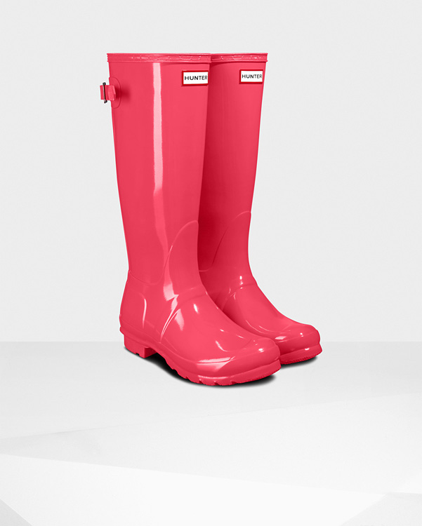  Hunter women's original tall adjustable gloss wellington boots : flare