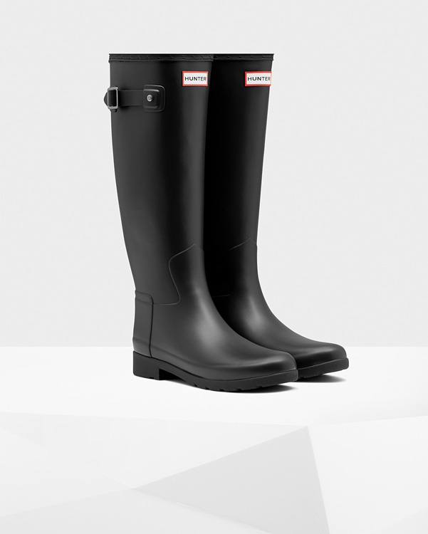  Hunter women's original refined wellington boots : black