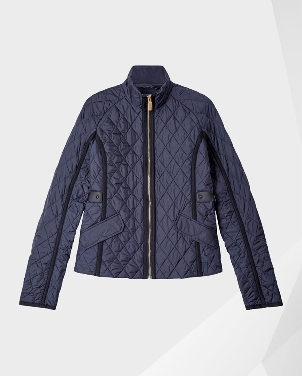  Hunter women's refined quilted trench jacket : navy