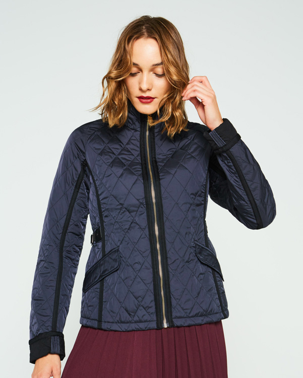  Hunter women's refined quilted trench jacket : navy