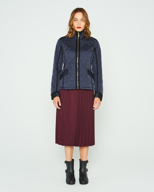  Hunter women's refined quilted trench jacket : navy