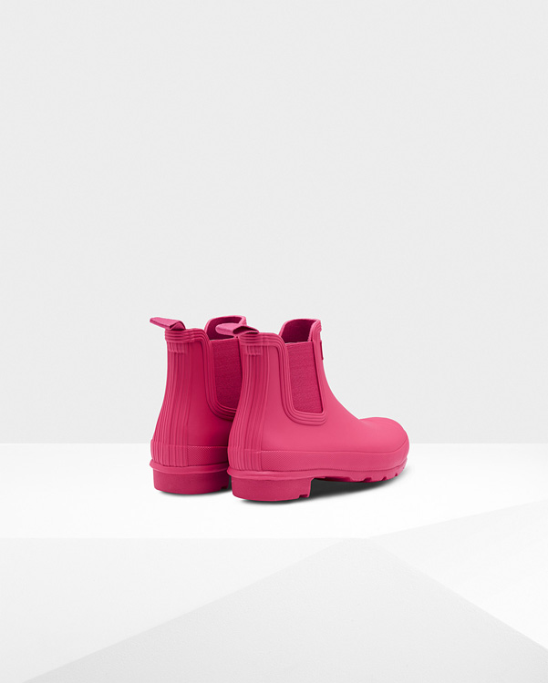  Hunter women's original chelsea boots : bright pink