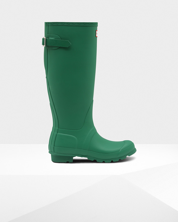  Hunter women's original tall back adjustable wellington boots : hyper green