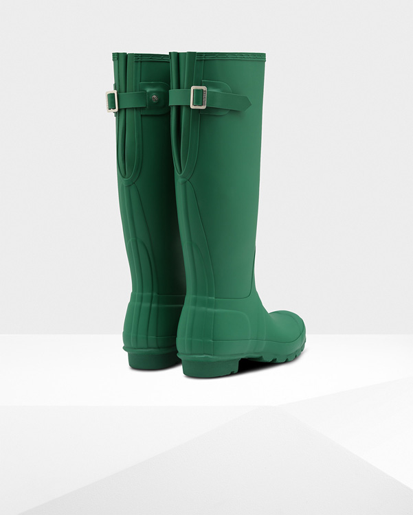  Hunter women's original tall back adjustable wellington boots : hyper green