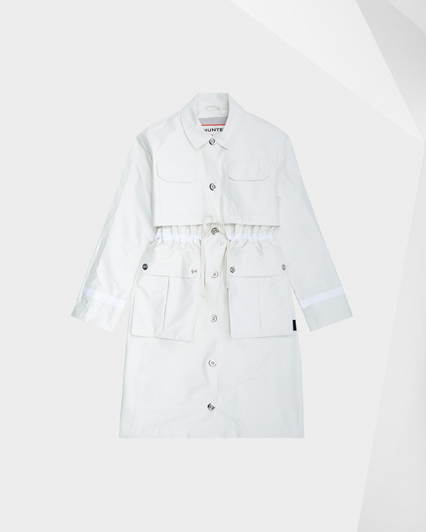  Hunter women's refined garden trench coat : off white