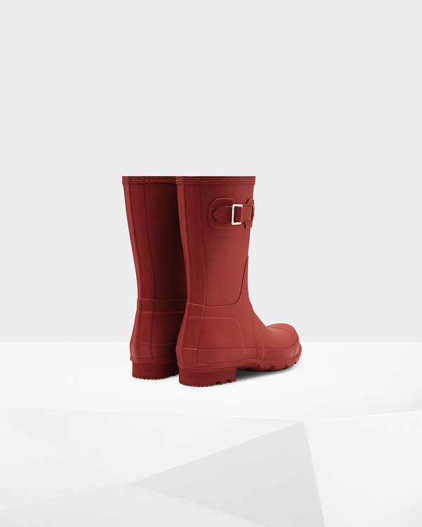  Hunter men's original short wellington boots : military red