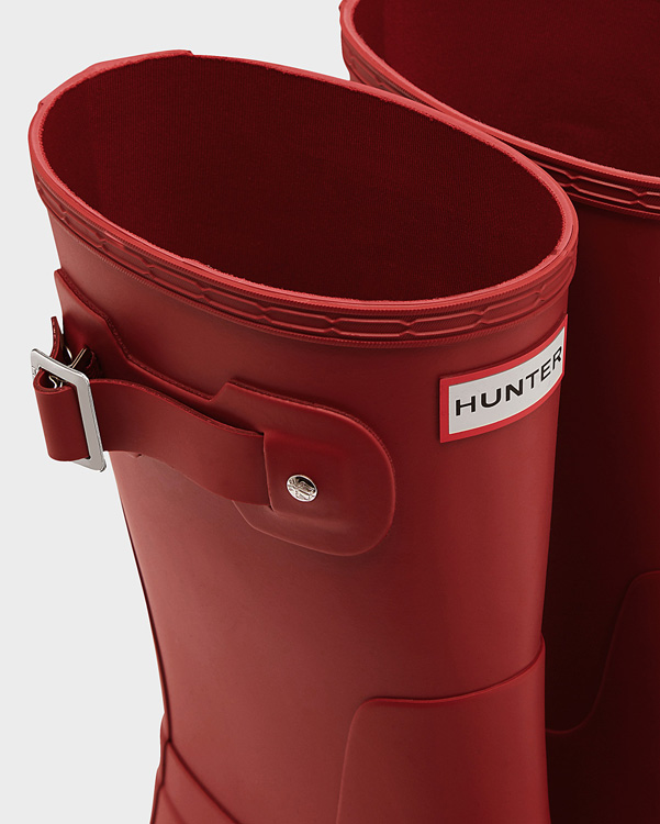  Hunter men's original short wellington boots : military red