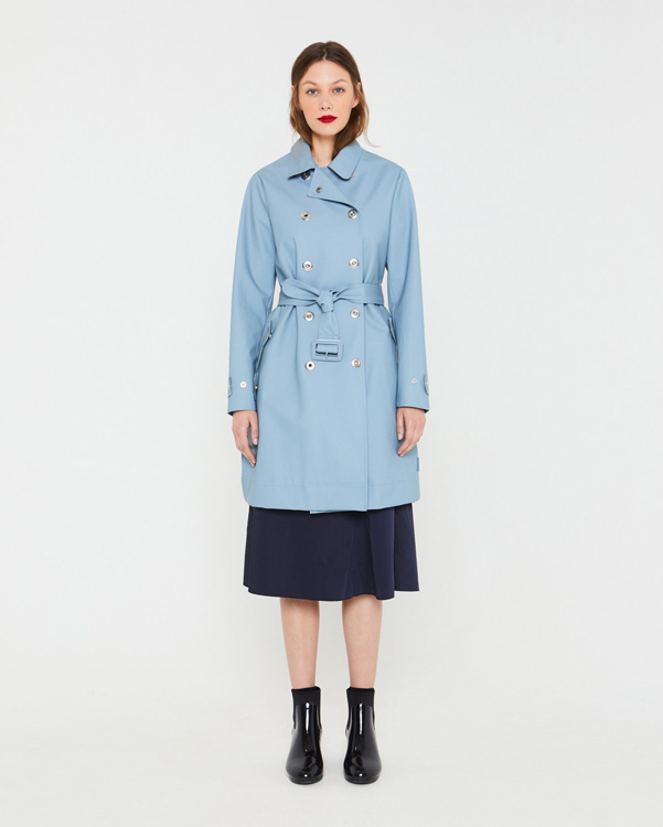  Hunter women's refined perforated trench coat : blue mist