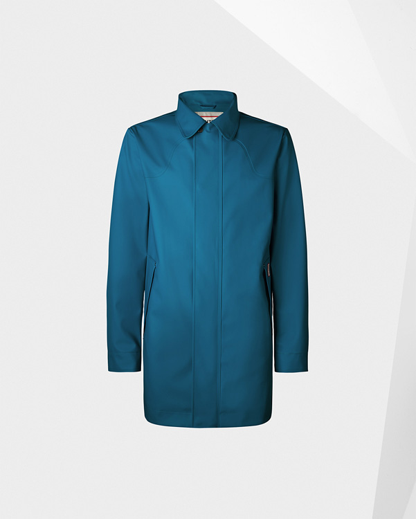  Hunter men's original rubberised raincoat : ocean blue