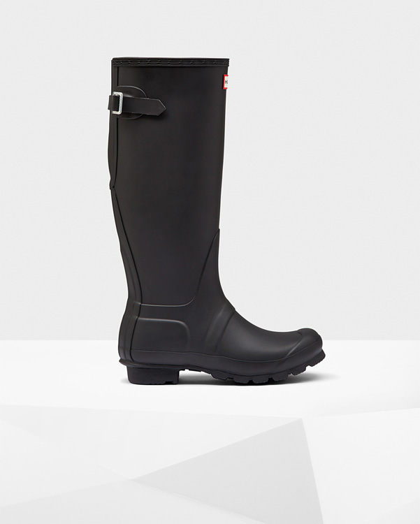  Hunter women's original tall back adjustable wellington boots : black