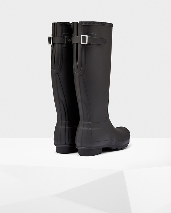  Hunter women's original tall back adjustable wellington boots : black