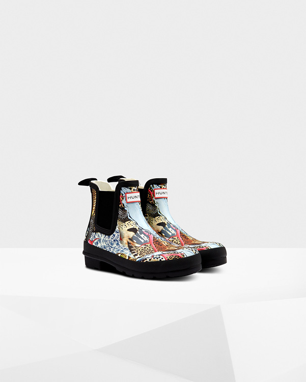  Hunter women's original hypernormal print chelsea boots : hypernormal