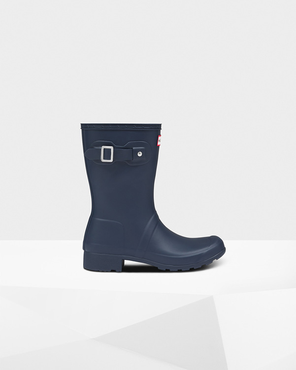  Hunter women's original tour short wellington boots : navy