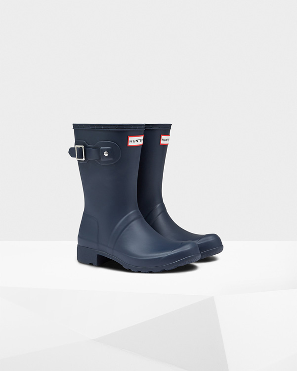  Hunter women's original tour short wellington boots : navy