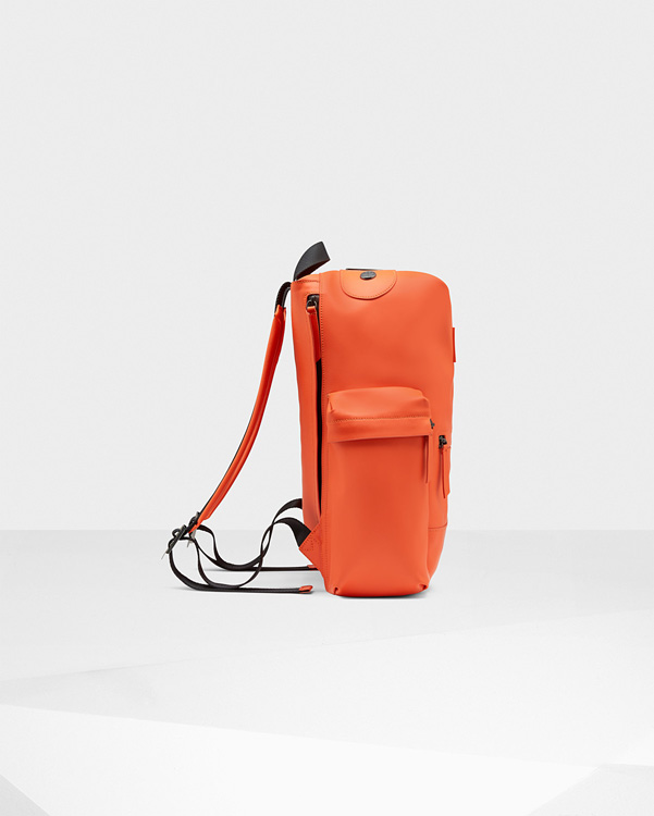  Hunter original top clip backpack - rubberised leather : orange