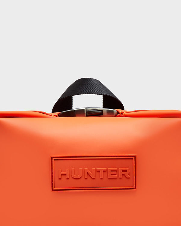  Hunter original top clip backpack - rubberised leather : orange