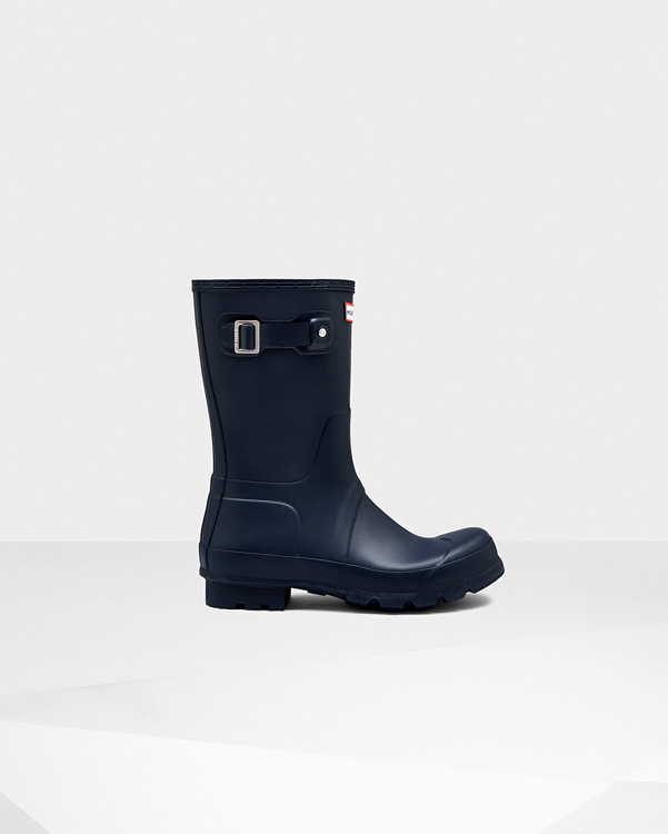  Hunter men's original short wellington boots : navy